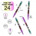 Pintar Art Acrylic Paint Pens (24Pack) Fine Tip, Waterproof Markers