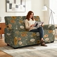 thumbnail image 3 of SCRAWLGOD Sunflower Rose Floral Print Loveseat Recliner Slipcover Stretch 6 Piece Recliner Cover with Pocket Non Slip Anti Scratch Sofa Slipcover for Dogs, 3 of 8
