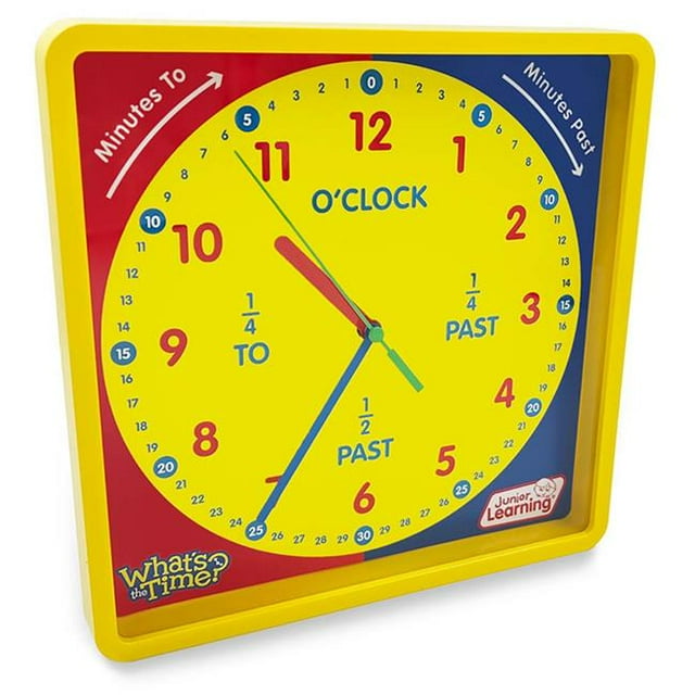 Junior Learning JRL719 Horloge de Classe Visuelle Whats the Time 9.84 x 9.84 Po
