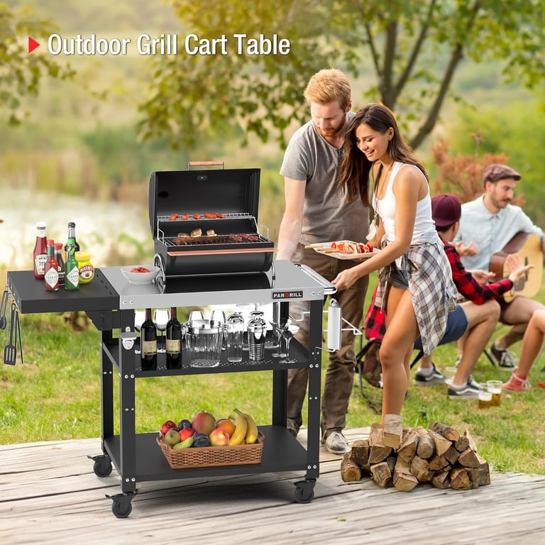 PARGRILL Three-Shelf Grill Cart, 46.6" Stainless Steel photo 7