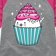 thumbnail image 3 of Instant Message - Cat Cupcake - Toddler And Youth Girls Raglan Graphic T-Shirt, 3 of 6