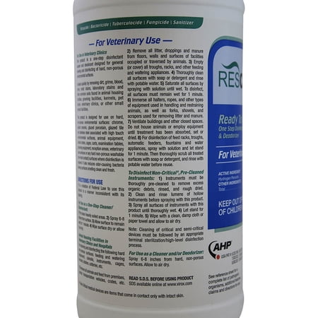 Accel Rescue Cleaner Disinfectant Swine Kennel Poultry 1 Quart Ready to Use