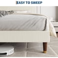 thumbnail image 4 of Senfot King Size Bed Frame Upholstered Platform Bed with Fabric Headboard, Wooden/Metal Slats Support, Non-Slip and Noise-Free,Easy Assembly, No Box Spring Needed, Beige, 4 of 7