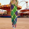 thumbnail image 3 of Fgvctg Mardi Gras Womens Jumpsuits Sleeveless Carnival Party Spaghetti Straps Overall Festival Wide Leg Pant Mask Graphic Bib Overalls Romper Sprimg Pants With Pockets Green L, 3 of 3