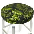 thumbnail image 3 of Gukieu Tropical Palm Leaves Fern Leaf Print Round Chair Cover, Dust-proof and Non-slip Bar Chair Protective Cover, Suitable for Bars, Restaurants, Offices-12 inch, 3 of 7
