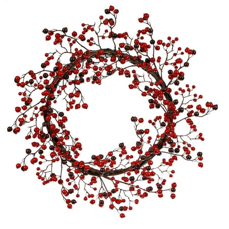Vickerman 22" Red/Burgundy Mixed Berry Wreath Outdoor Use