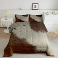 thumbnail image 2 of jejeloiu Rustic Cow Hide Queen Comforter Set,Farmhouse Cabin Bedding Sets,Gray Brown Bedding Comforter Set For Men Women,Super Cozy Room Decor,3-Piece, 2 of 8