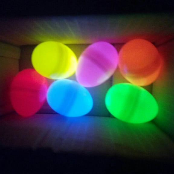Blukids Easter Glow Eggs with Mini Glow Sticks for Kids Glow-in-The-Dark Easter Basket Stuffers Fillers Gift, Easter Eggs Hunt Game Party Favors Classroom Decorations Supplies(Yellow)