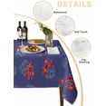thumbnail image 2 of Navy Blue Coastal Table Cloth, Red Lobster Nautical Ocean Waterproof Tablecloth for Rectangle Tables, Reusable Washable Fabric Table Cover for Restaurant Kitchen Dining Tables 60"x84", 2 of 6