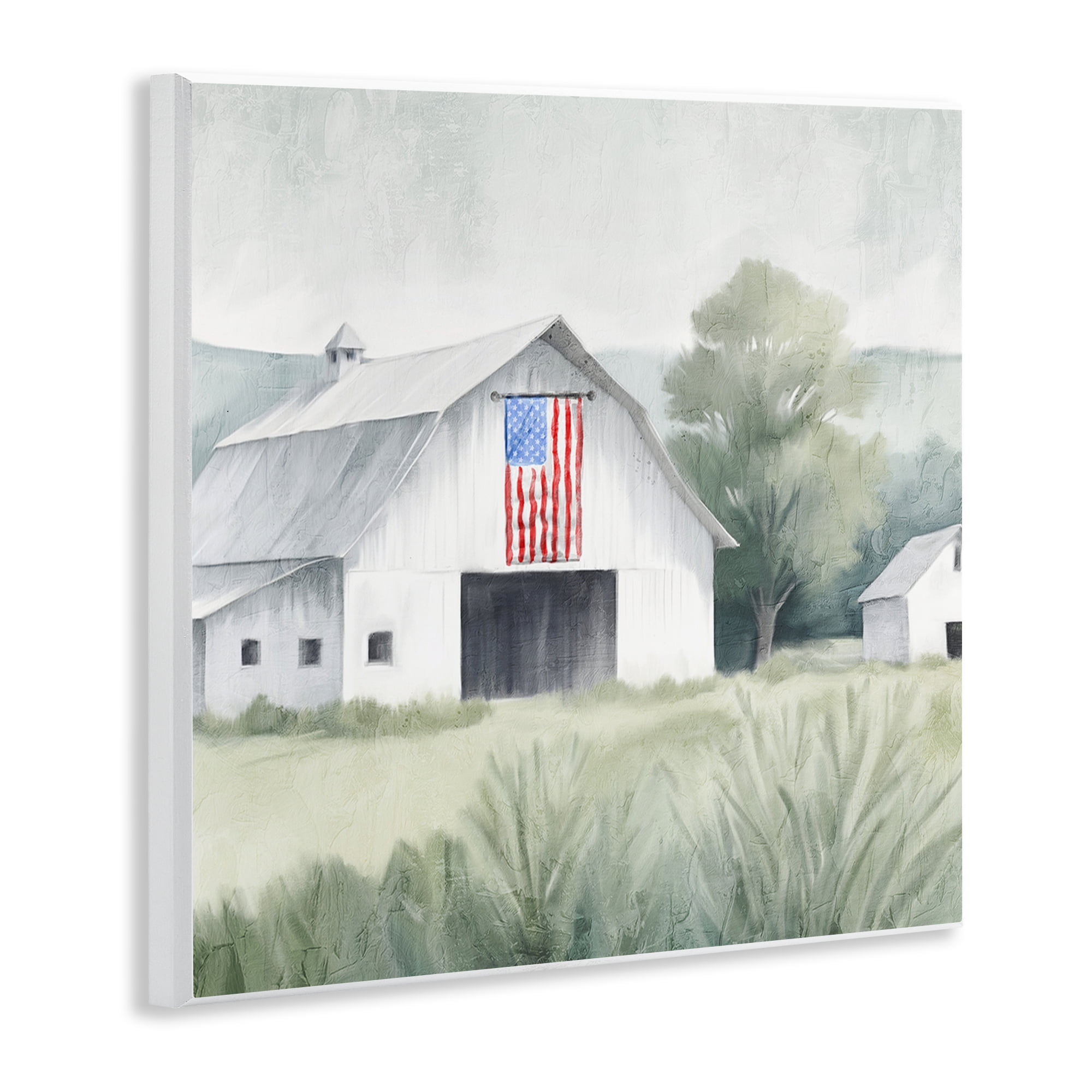 Stupell Industries Home USA Flag Barn Wall Plaque Art, design by Kim Allen