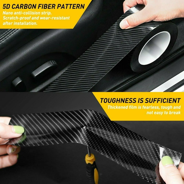 Auto Accessories 5D Nano Carbon Fiber Car Sticker DIY Door Body Sill Anti  Scratch Tape Film Protector Strip Vinyl Plate Bumper(5*300cm/2*40in) 