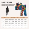 thumbnail image 4 of Salouo Vibrant Rainbow Parrot Fantasy Pattern Women's Pajamas Set Long Sleeve Button Down Sleepwear Soft Pj Lounge Sets for women 2 Piece Pjs Set with Long Pants-X-Large, 4 of 7