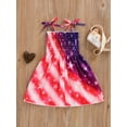 thumbnail image 4 of Bagilaanoe Toddler Girl 4th of July Dress America Flag Strap Dresses Kids Summer Clothes Backless Stripe Stars Party Dress, 4 of 8