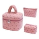 thumbnail image 5 of Bolsa de maquillaje de pana con estampado de corazón, bolsa de cosméticos portátil con cremallera, bolsa de maquillaje, organizador de artículos de tocador para mujeres y niñas., 5 of 8
