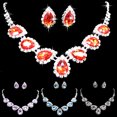 thumbnail image 1 of Koszal Prom Wedding Bridal Crystal Rhinestone Waterdrop Necklace Earring Jewelry Set, 1 of 7