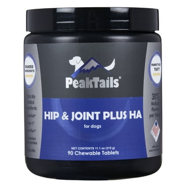 PeakTails Hip and Joint Plus with HA, 90 Chewable Tablets