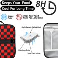 thumbnail image 4 of Red and Black Checkered Pattern Insulated Lunch Bag with Shoulder Strap and Bottle Holder,Bento School Lunch Bag Box,11x9.5x3.5 Inches, 4 of 5