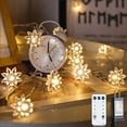 thumbnail image 1 of JOLYMOLY Flower String Lights 59 Ft 100 LED Christmas Lights Plug in with Remote Timer Connectable Twinkle Lights for Bedroom Dorm Wedding Christmas Tree Patio Porch Indoor Outdoor Decor, Warm White, 1 of 7