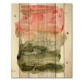 thumbnail image 3 of Designart 'Red Pink and Green Abstract Clouds' Modern Print on Natural Pine Wood, 3 of 5