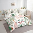 thumbnail image 3 of Feelyou Kids Christmas Twin Bedding Sets 7-Piece, Cartoon Xmas Tree Bedding Comforter Set, Winter Jungle Plant Print Reversible Sheet Sets, Lightweight Room Decor, 3 of 7