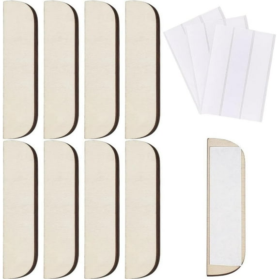 8Pcs 3.5 Inch Hinge Repair Kit Wooden Plate Door Hole Cover Wooden Hinge Filler Plate Wood Hinge Repair Kit Kitchen Cabinet Hinges Cabinet Door Hinge Blanks with Double Sided Tapes Wheat 1box