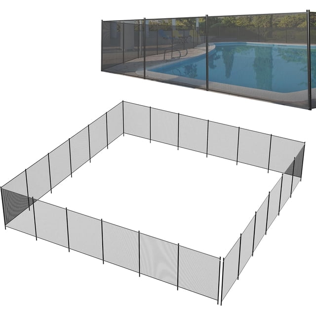 YUSAZENS Mesh Pool Fence, Removable Safety Pool Barrier for Inground Above Ground Pool Backyard Garden 4x72ft