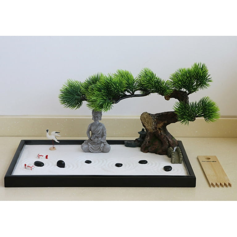 Japanese Tabletop Meditation Buddha Zen Garden Kit Tabletop Rock