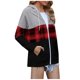 thumbnail image 2 of Pntutb mujeres Casual manga larga bolsillo suelto estampado cremallera medio y largo tops sudaderas con capucha blusa de mujer Pntutb Pntutb-830, 2 of 7