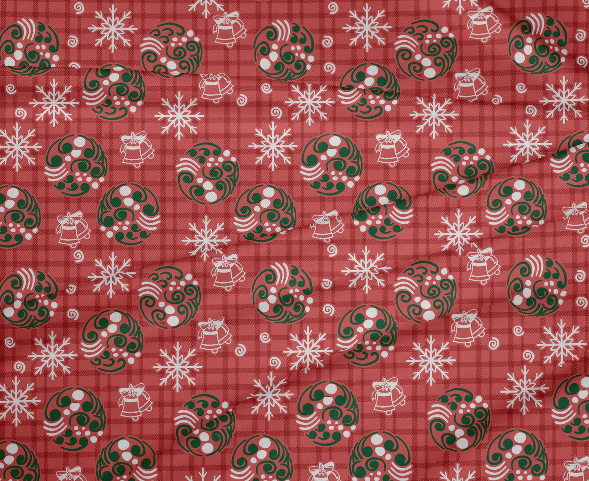 oneOone Polyester Lycra Red Fabric Christmas Christmas Dress Material Fabric Print Fabric By The Yard 56 Inch Wide - 5C