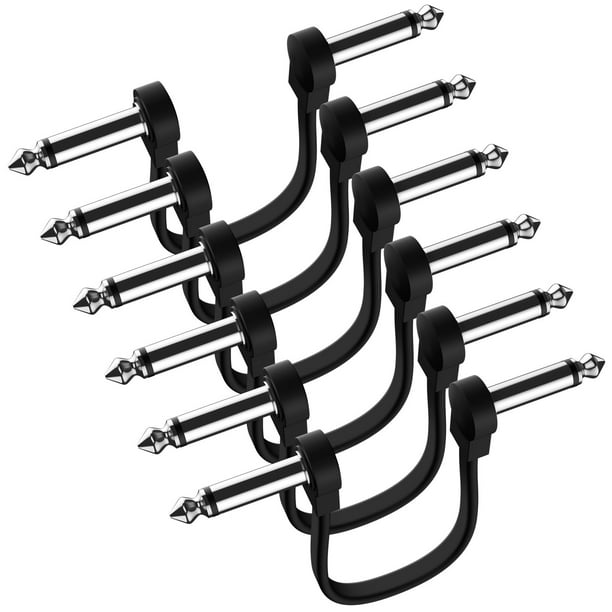 Heams Professional - Paquete de 6 cables de conexión para guitarra de 6 pulgadas, sin ruido y de larga duración, cable para pedal de guitarra, perfil bajo, ahorra más espacio, cables para placa de ped