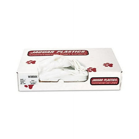 Industrial Strength Low-Density Commercial Can Liners 60 gal, 0.9 mil, 38" x 58", White, 100/Carton