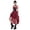 Red, variant on Women's Steampunk Dress Gothic Renaissance Victorian Halloween Party Costume with Corset Belt Women High Low Dresses Blue