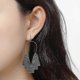thumbnail image 5 of 2023 New Design Metal Rhinestone Fishbone Dangle Earrings--55896-BU|Model code3027 55896-BU, 5 of 5