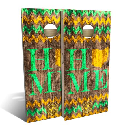 Skip's Garage Ohio Home Green Solid Wood Cornhole Board Set