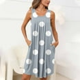 thumbnail image 4 of fheaev Nightgown for Women Casual Sleep Shirts Sleeveless Sleepwear Pleated Front Nightshirt for Sleeping Round Neck Pullover Nightdress with Pockets Knee Length Summer Tank Dresses, 4 of 7