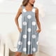 thumbnail image 4 of Camisón sin mangas con bolsillos y estampado para mujer, camisón plisado con cuello redondo, vestido de poliéster para mujer, 4 of 7