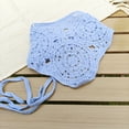 thumbnail image 4 of Rodiuiu Knitted Triangle Scarf with Adjustable Strap, Hollow Crochet Design Headscarf, Multi-Purpose Headband Turban Hair Accessory for Travel And Daily Wear, 4 of 8