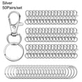 thumbnail image 1 of 100Pcs Lobster Clasp Trigger Swivel Clasps Split Keyring Fob Key Ring, 1 of 12