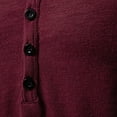 thumbnail image 3 of WREESH Men's Casual Solid Color Three Button Pullover, Short Sleeve T-Shirt Top with a Classic Fit Wine, 3 of 9
