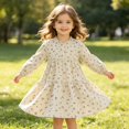 thumbnail image 2 of SUYIDA Cozy Autumn Girls Long Sleeve Dress, Elegant Everyday Wear for Kids, Soft Comfortable Casual Fall Outfit, 2 of 6