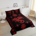 thumbnail image 4 of Erosebridal Magical Dragon Comforter Sets Queen Size, Bohemian Hippie Comforters & Duvets, Vintage Flower Decor, 3 Pieces, 4 of 7