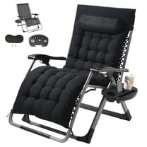 VEVOR Zero Gravity Chair, 33 inch Zero Gravity Recliner Lounge Chair for Indoor and Outdoor, Adjustable Anti Gravity Chair with Cushion, Headrest, Footrest, and Cupholder, 500 lbs, Black