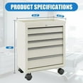 thumbnail image 2 of Yeeoy Medical Bedside Cart with Wheels & Lock, 5 Drawers Dental Assistant's Mobile Cabinet Dental Side Cabinet Storage Cabinet, Beige 24.5"Lx13"Wx29"H, 2 of 9