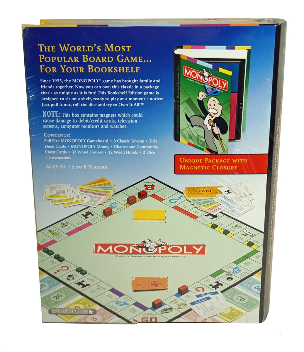 Monopoly Board Game - Designed to Sit on a Bookshelf, Ready to Play at a Moment's Notice