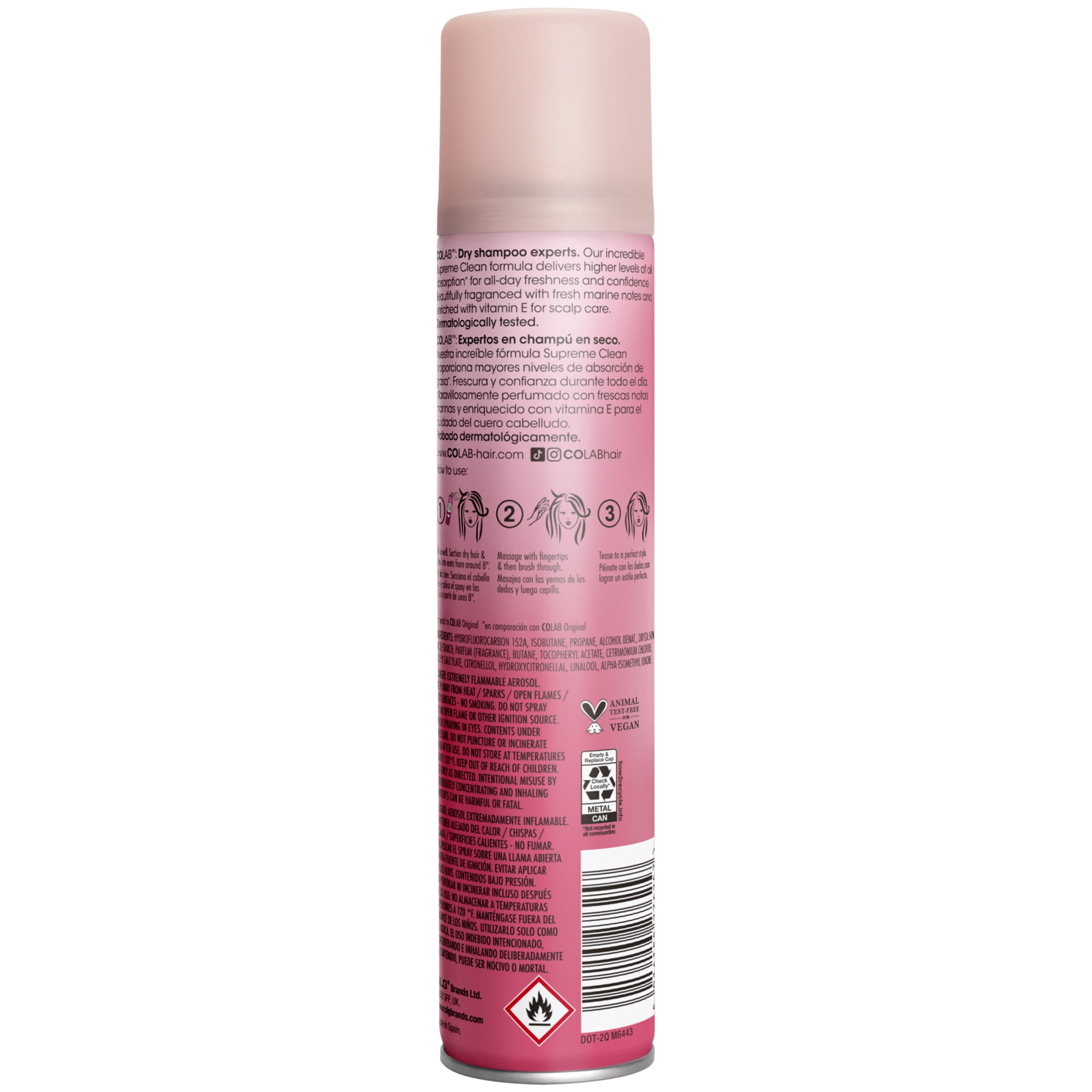 COLAB Dry Shampoo Supreme Clean - Fresh Marine-Inspired Scent - 4.1oz