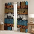 thumbnail image 2 of Erosebridal Multi-Tone Wood Black Camper RV Print Blackout Curtains Set of 2 (52x84 Each), Rustic Camping Window Curtains for Kids Boys and Girls, 2 of 6