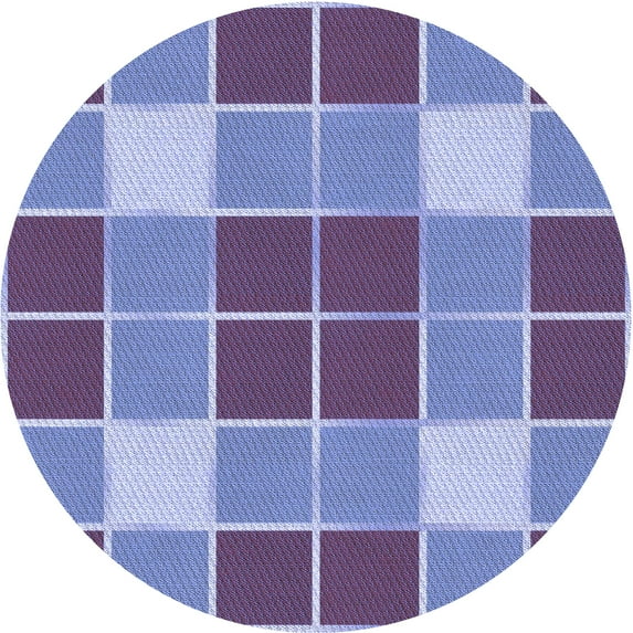 Ahgly Company Indoor Round Patterned Denim Blue Area Rugs, 4' Round