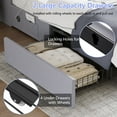 thumbnail image 6 of VECELO Queen Size Bed Frame with 2 Drawers and LED Lights, Upholstered Platform Storage Bed with Charge Station, Wooden Slats Support, No Box Spring Needed, Gray, 6 of 12