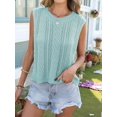 thumbnail image 4 of Women Crochet Tops Sleeveless Knit Sweater Vest Tank Top Lake Green M, 4 of 6