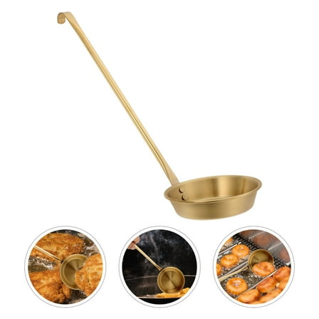 unbranded Stainless Steel Ladle Spoon for Friends Cooking Golden 1Pcs